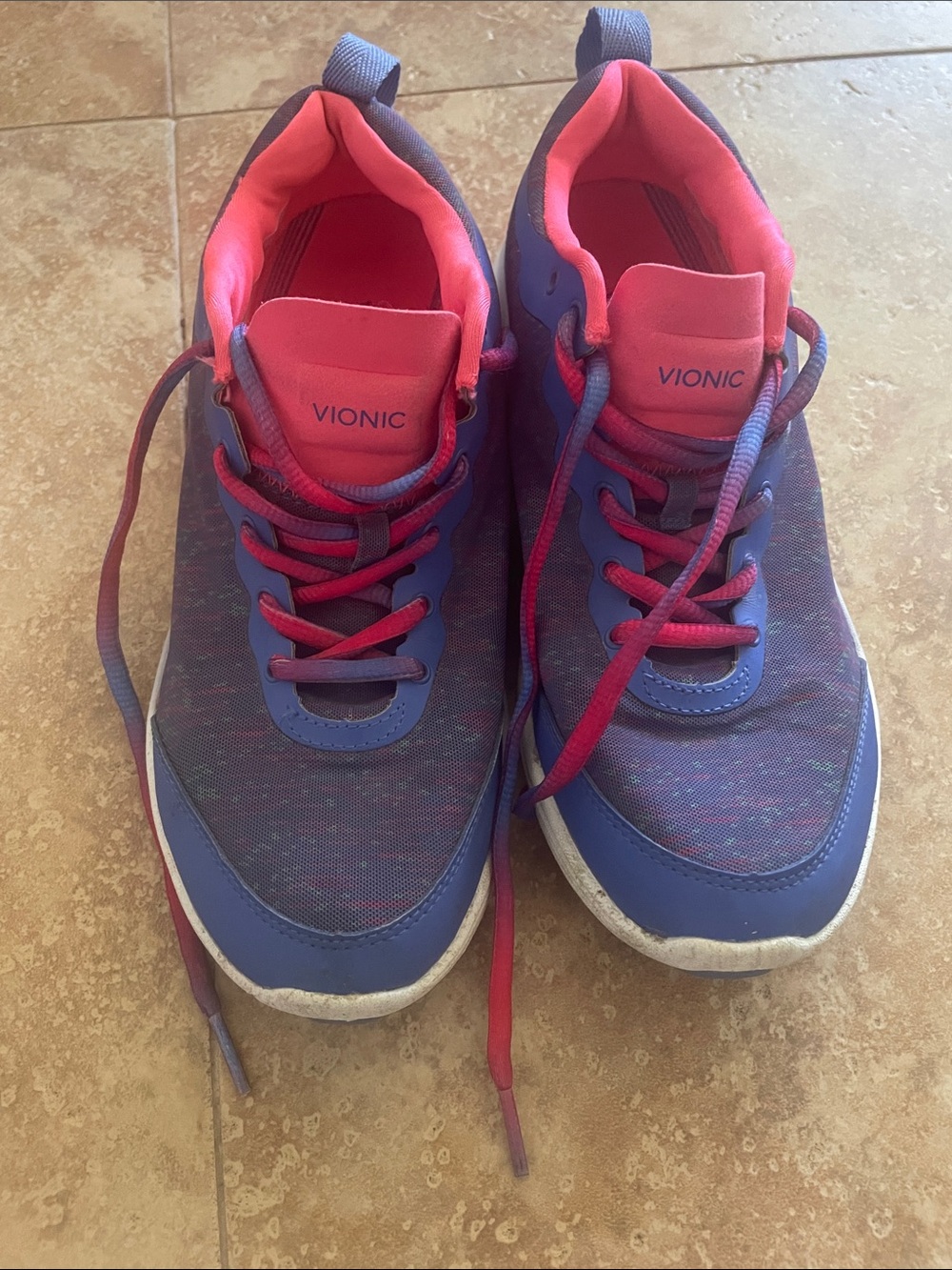 Vionic Women's Purple Athletic Sneakers with Pink Accents